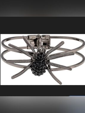 Black Spider Statement Cuff Bracelet - Women Jewelry